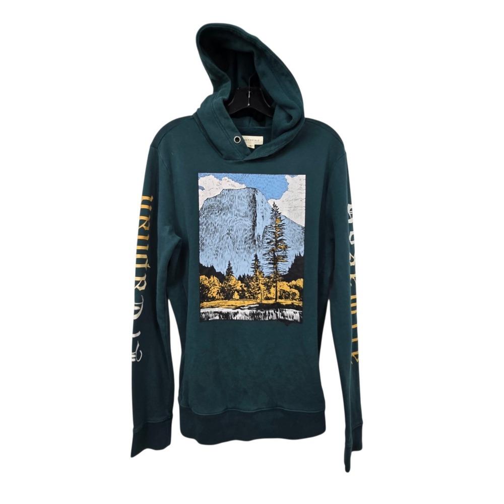 Aeropostale El Capitan Hoodie Sweatshirt Mens M Yosemite Pullover Green Graphic